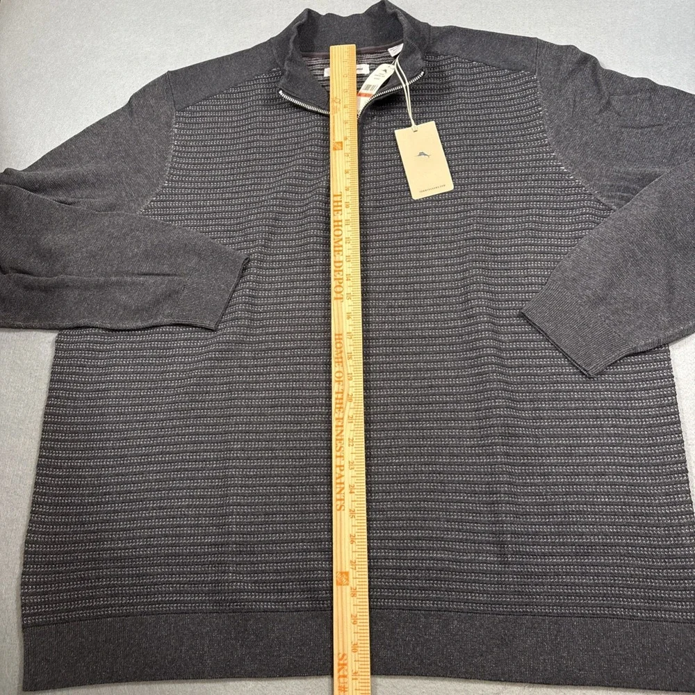 $168 Tommy  Men's SEAPORT Half Zip Pullover, Black, GRAY 3XLT NWT